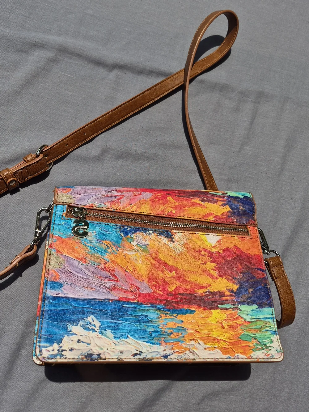 Desigual Painted Abstract  Crossbody Bag in Multicolor